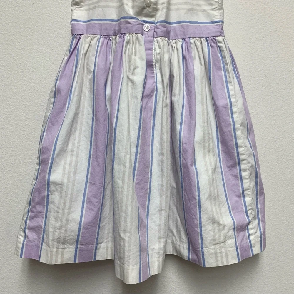Janie and Jack Pastel Stripe Bow Dress Size 4 Girls Easter Spring Summer Cotton